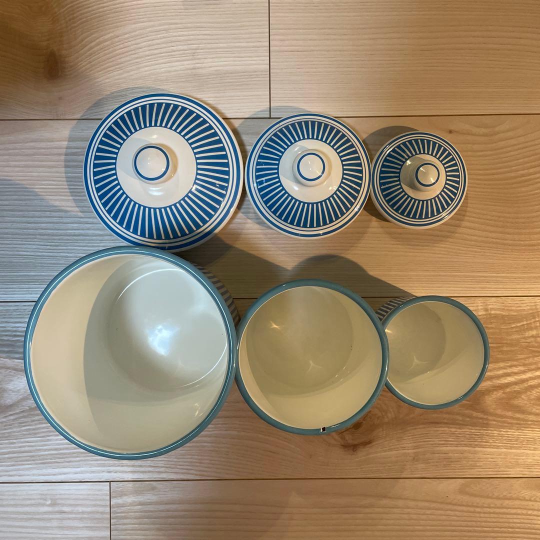 【値下げ中！】ホーロー入れ子式キャニスター3個セット