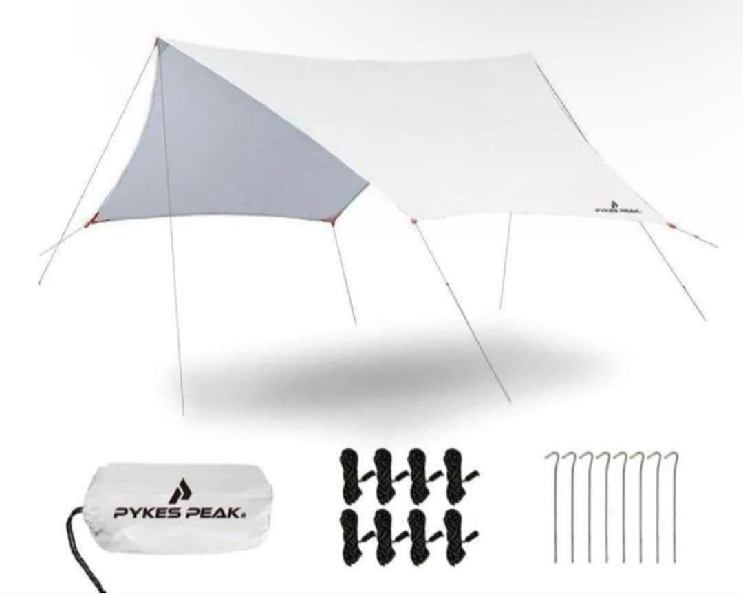 キャンプの定番︎ PYKES PEAK タープ ライトグレー 5-6人用