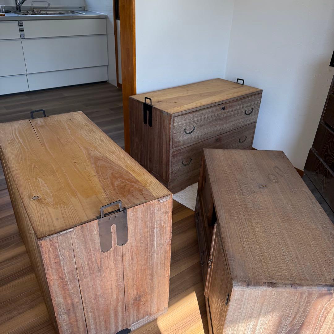 東京23区配送無料　昭和レトロ 桐タンス3段式 和風箪笥