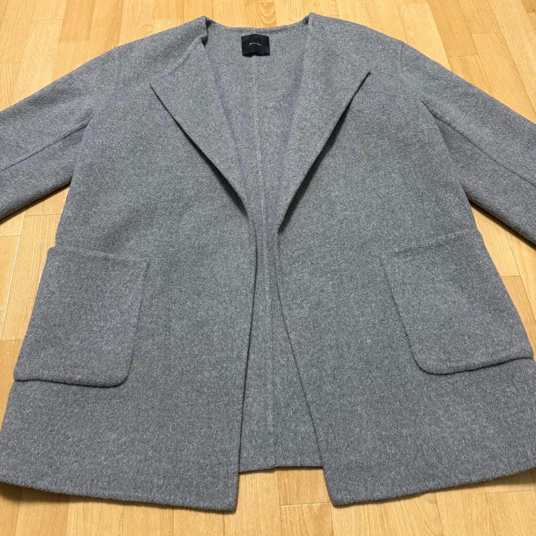 Spick and Span ノーカラーリバーコート ウール