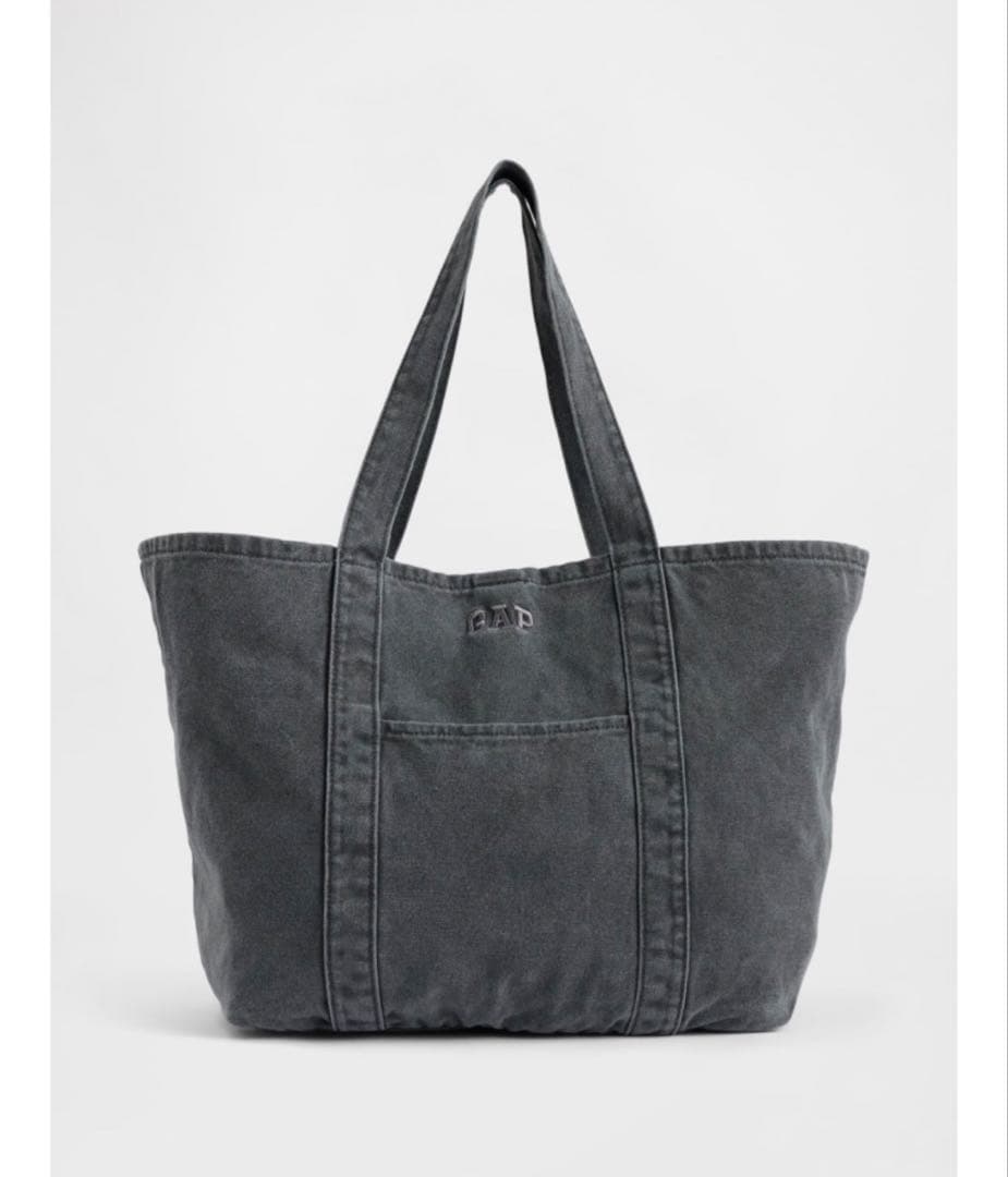 GAP ブラック　ロゴトートバッグ