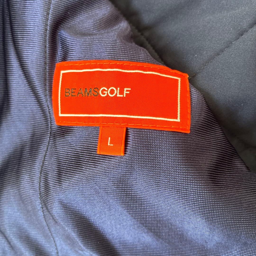 BEAMS GOLF キルティング プルオーバー L ネイビー 防寒ゴルフウェア