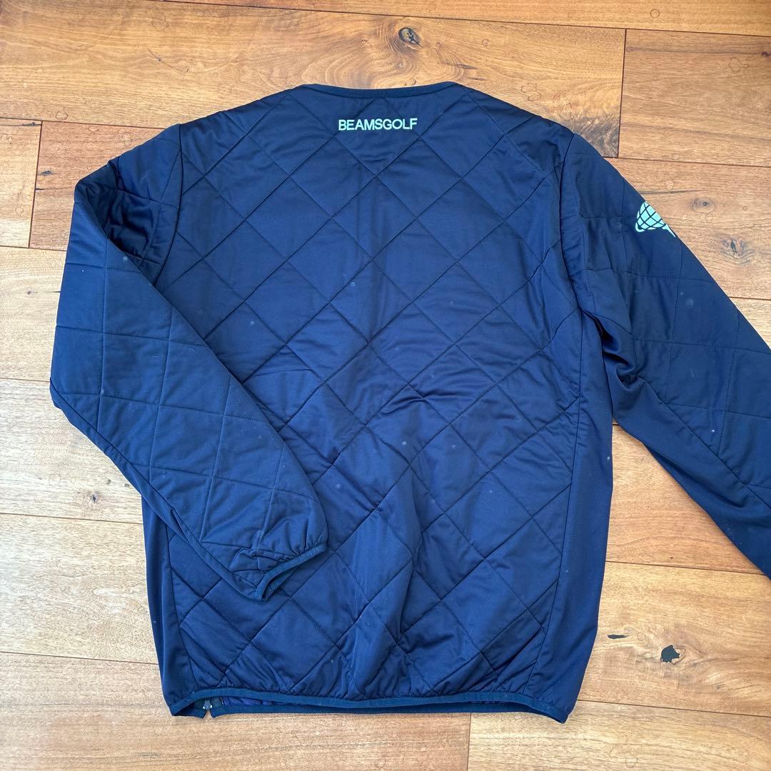 BEAMS GOLF キルティング プルオーバー L ネイビー 防寒ゴルフウェア