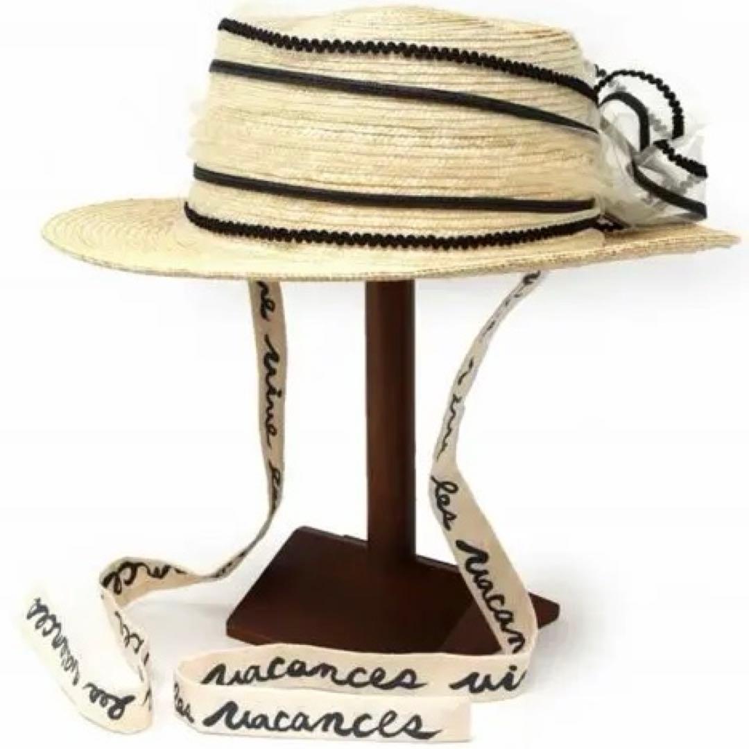 麦わら帽子 バラ色の帽子 カンカン帽 ハット 春夏 ボンヌ チュール リボン