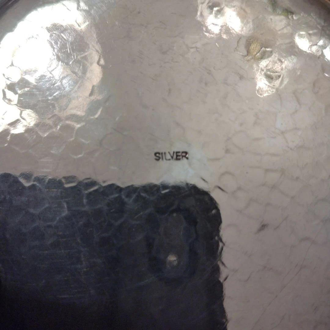 お値下げ　純銀　小皿　槌目　53.2g