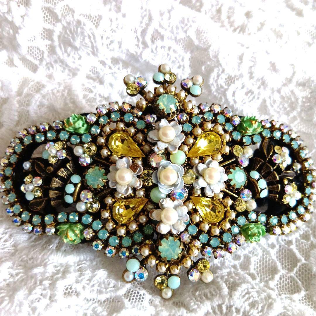 ミハエルネグリン　ロイヤルガーデンバレッタ　ミント×イエロー