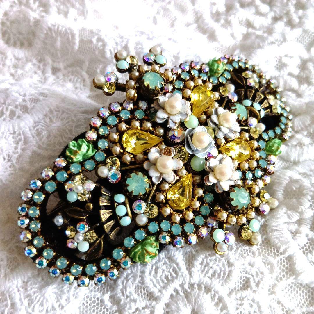 ミハエルネグリン　ロイヤルガーデンバレッタ　ミント×イエロー