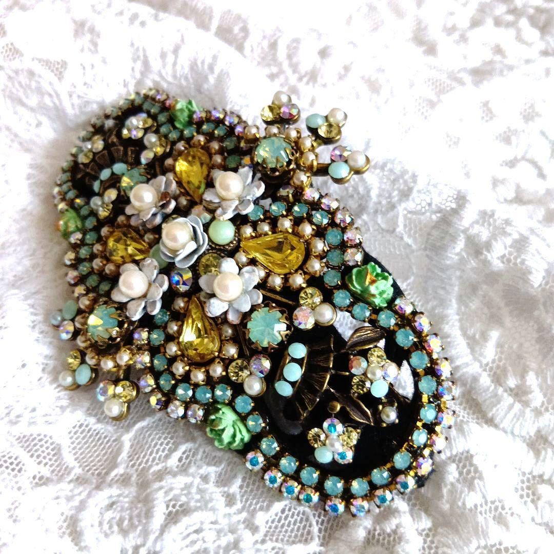 ミハエルネグリン　ロイヤルガーデンバレッタ　ミント×イエロー