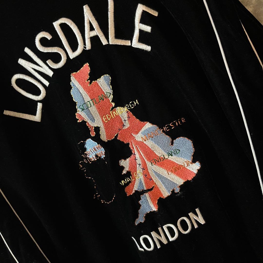 Lonsdale ビンテージ ベロア トラックジャケット 刺繍 モッズ MODS