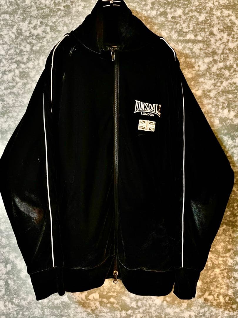 Lonsdale ビンテージ ベロア トラックジャケット 刺繍 モッズ MODS
