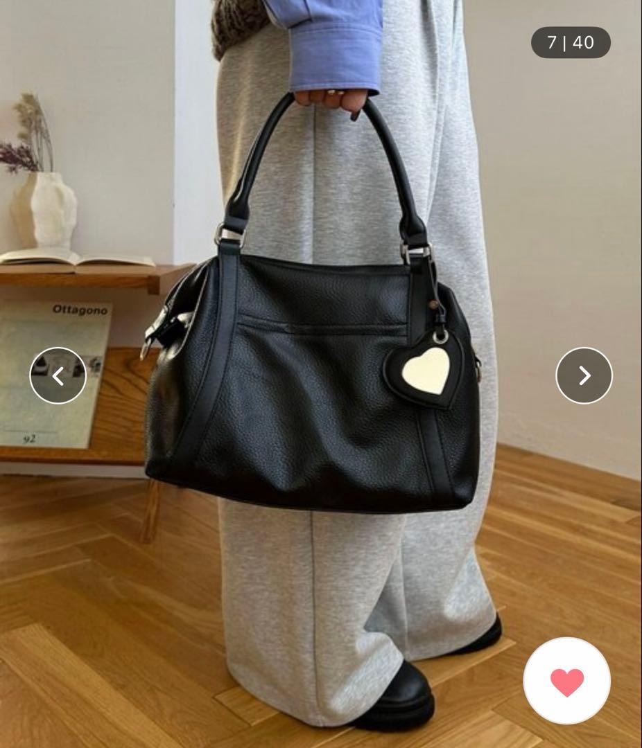 【新品】Discoat ディスコート ミラーチャーム付ソフトボストンバッグ 黒