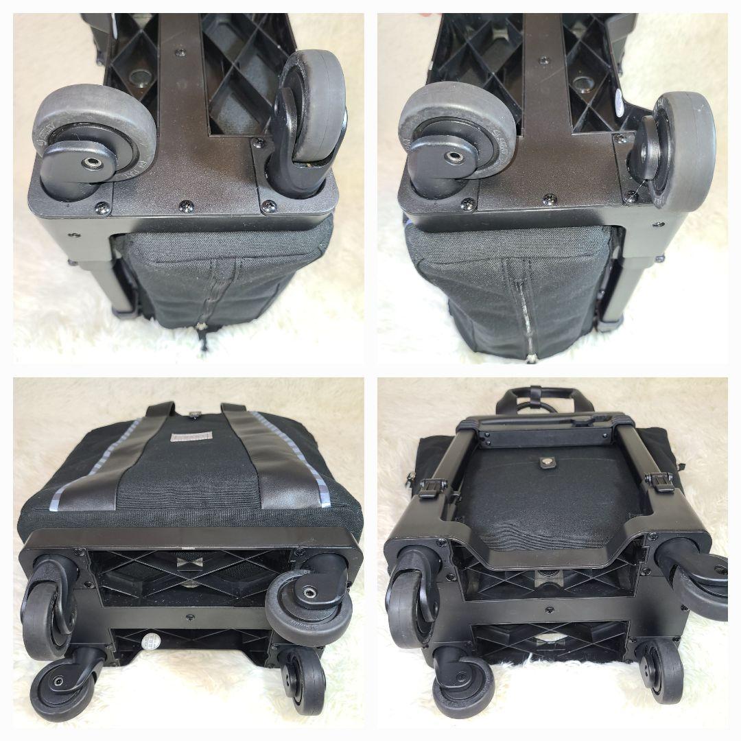 【SUWANY】スワニー　帆布キャリーバック　ストッパー機能　四輪　ブラック