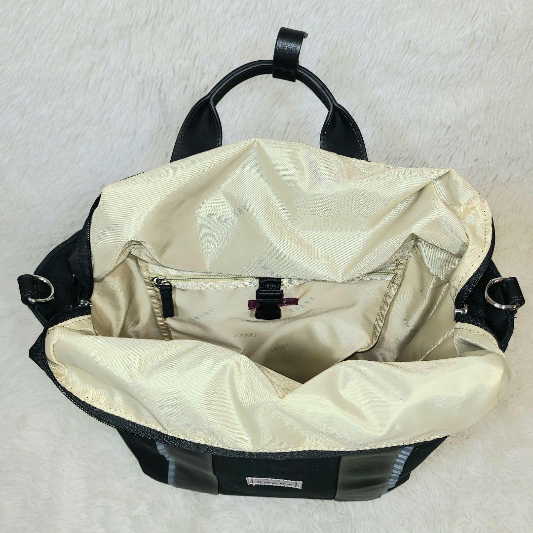 【SUWANY】スワニー　帆布キャリーバック　ストッパー機能　四輪　ブラック