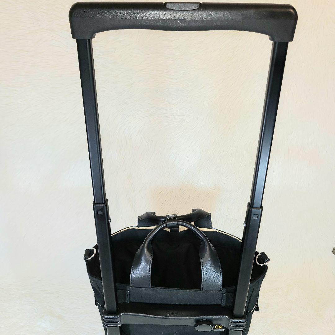 【SUWANY】スワニー　帆布キャリーバック　ストッパー機能　四輪　ブラック