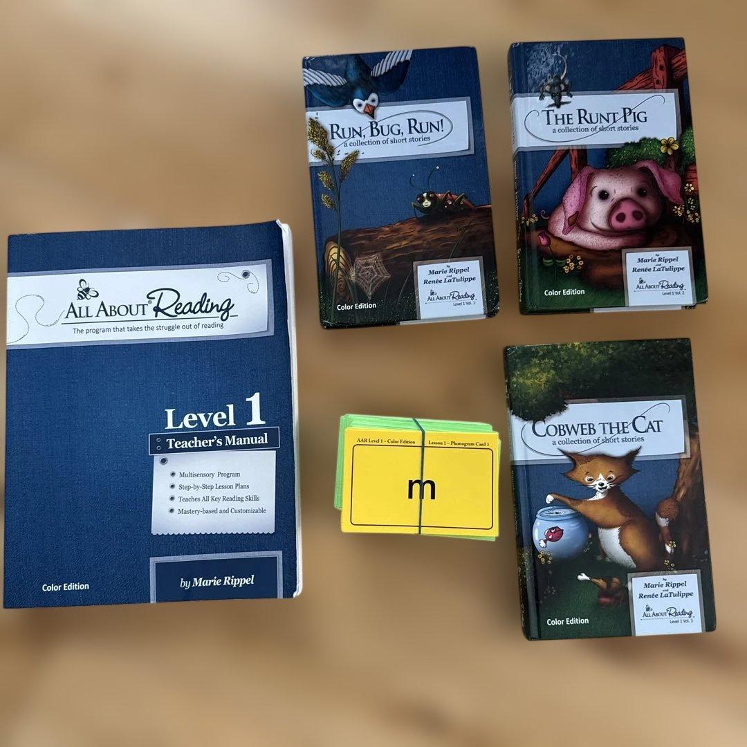 All About Reading Level 1 マニュアル、本3冊