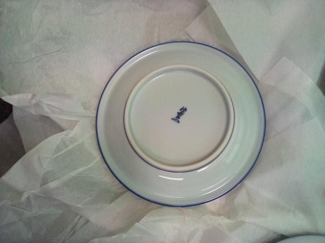 C**様 【未使用品】有田焼 源右衛門窯 染付向日葵絵 銘々皿　五枚セット