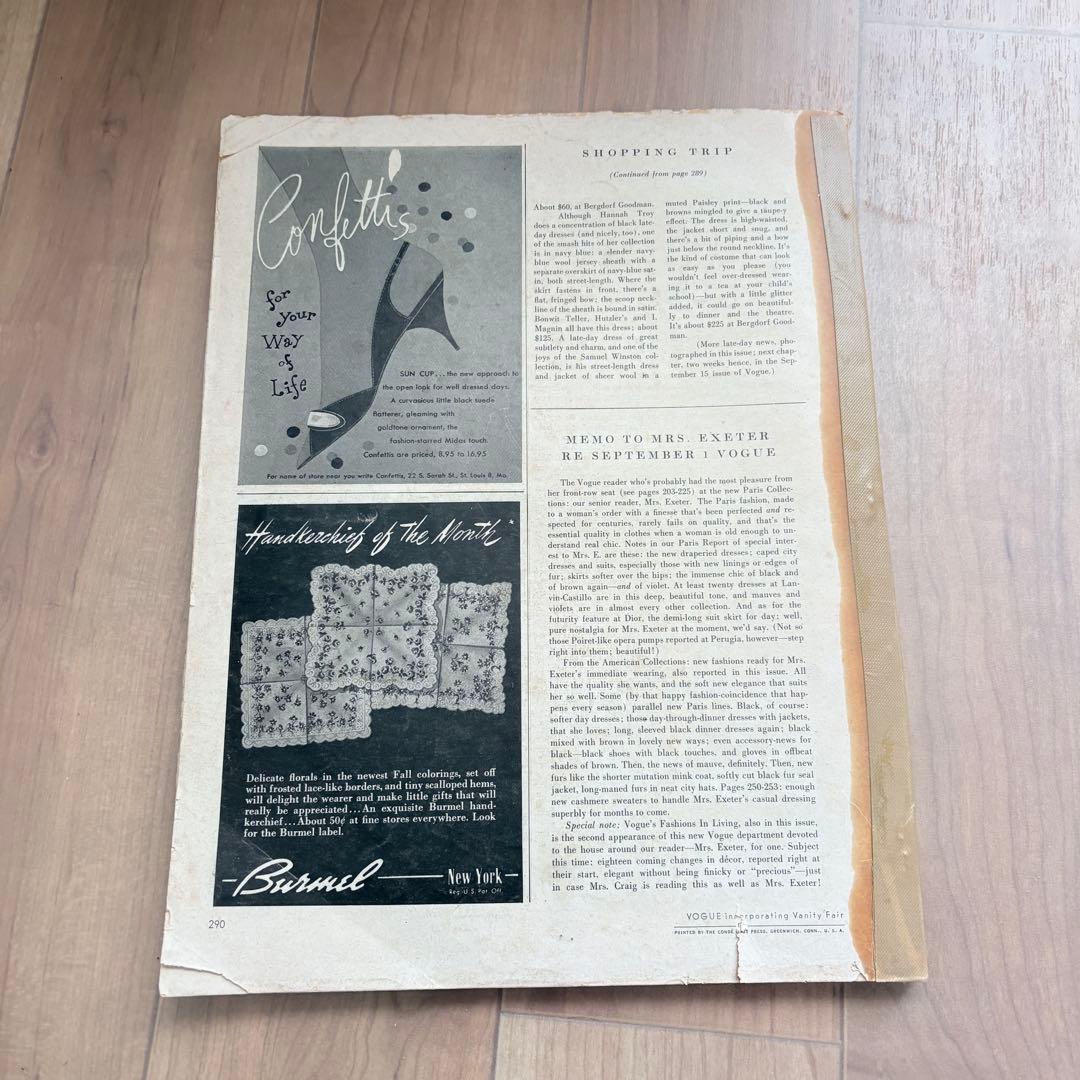 【洋書・希少】ヴィンテージ VOGUE 1956年9月号