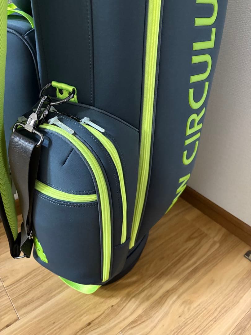 【美品】PW CIRCULUS キャディバッグ グレー/ライムグリーン