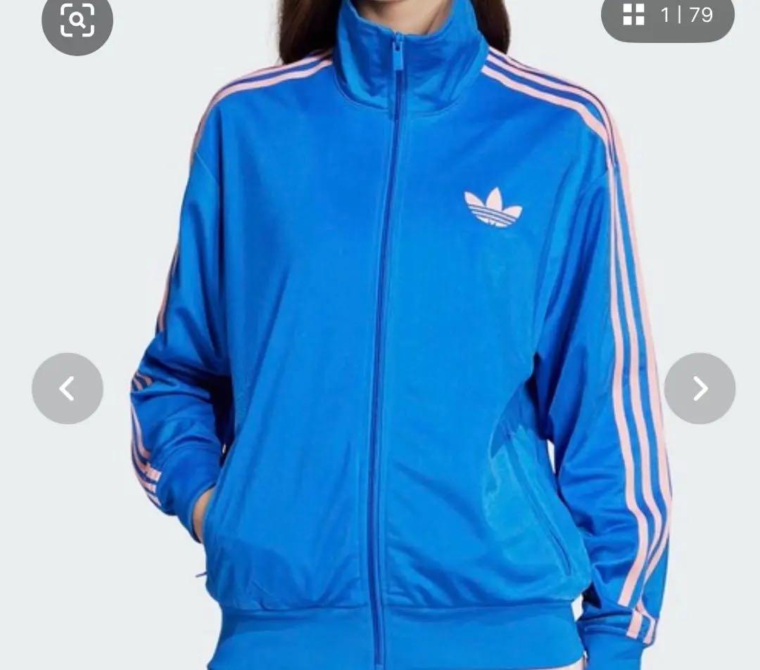 (♡YUZU♡)adidasストライプ ジャージ ブルー 青