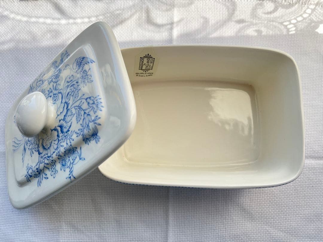 専用　バーレイ ❤︎ ブルーアジアティックフェザンツ　蓋付きバターボックス