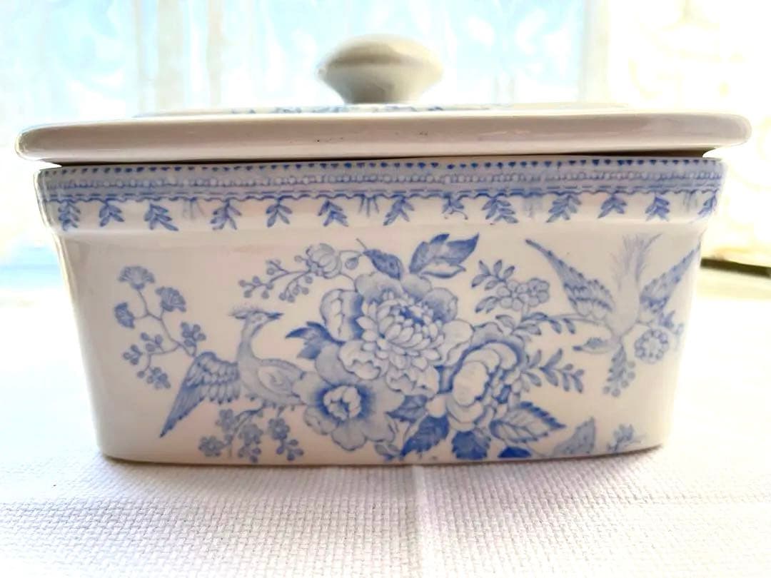 専用　バーレイ ❤︎ ブルーアジアティックフェザンツ　蓋付きバターボックス