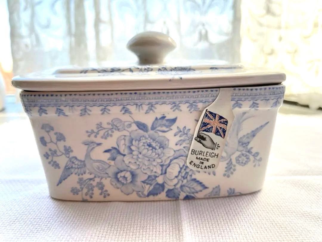 専用　バーレイ ❤︎ ブルーアジアティックフェザンツ　蓋付きバターボックス