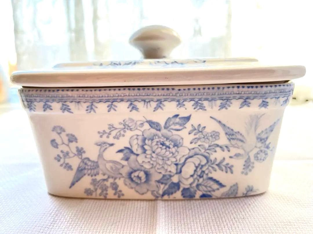 専用　バーレイ ❤︎ ブルーアジアティックフェザンツ　蓋付きバターボックス