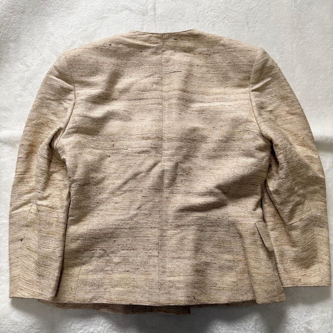 HERMES ジャケット 42 裏地 総柄 ゴールド ロゴ ボタン ブレザー