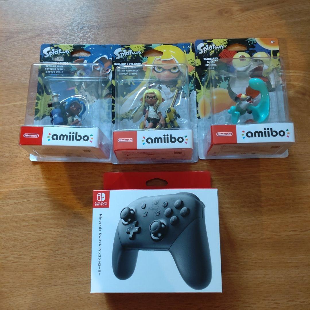 新品未開封　switch proコントローラー amiibo3体セット