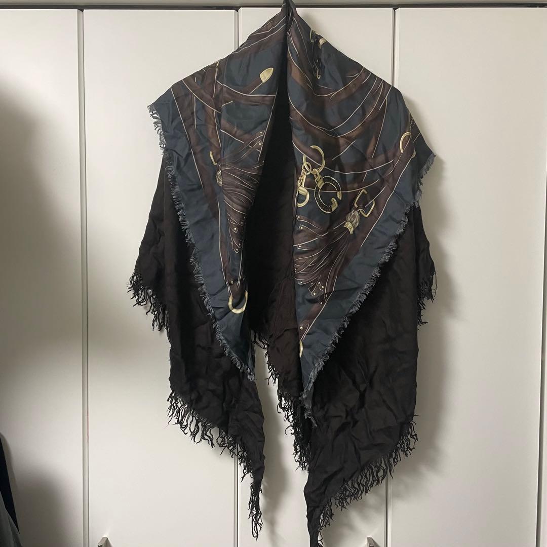 gucci グッチ　アフガンストール スカーフ　ドッキング