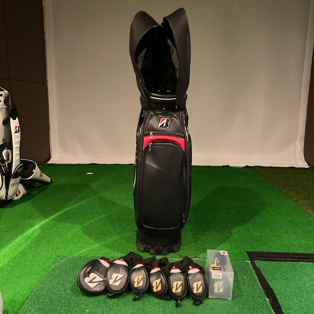 BRIDGESTONE プロ支給品2024中古大型キャディバッグ　ヘッドカバー付