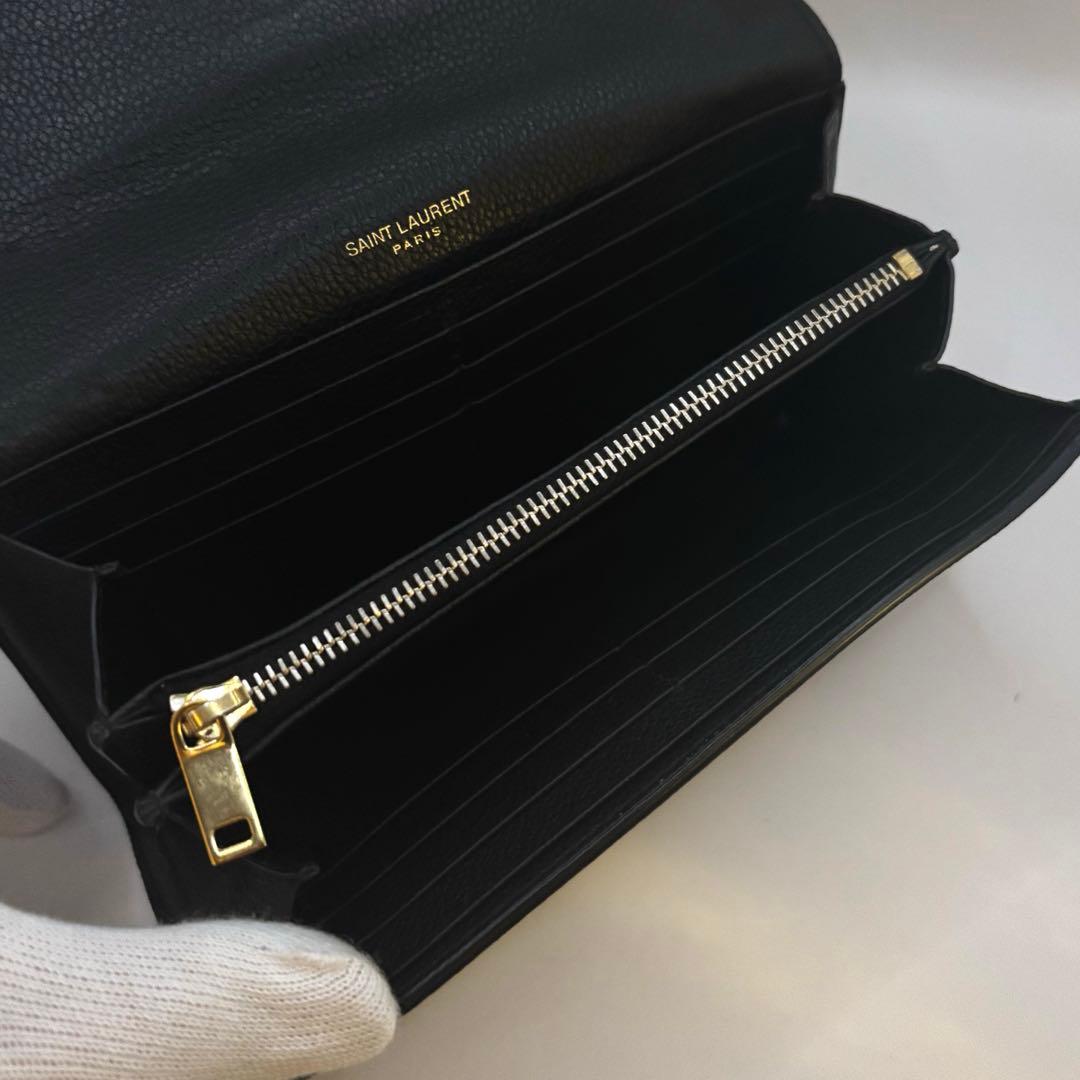 SAINT LAURENT サンローラン　フラップウォレット　長財布　レザー