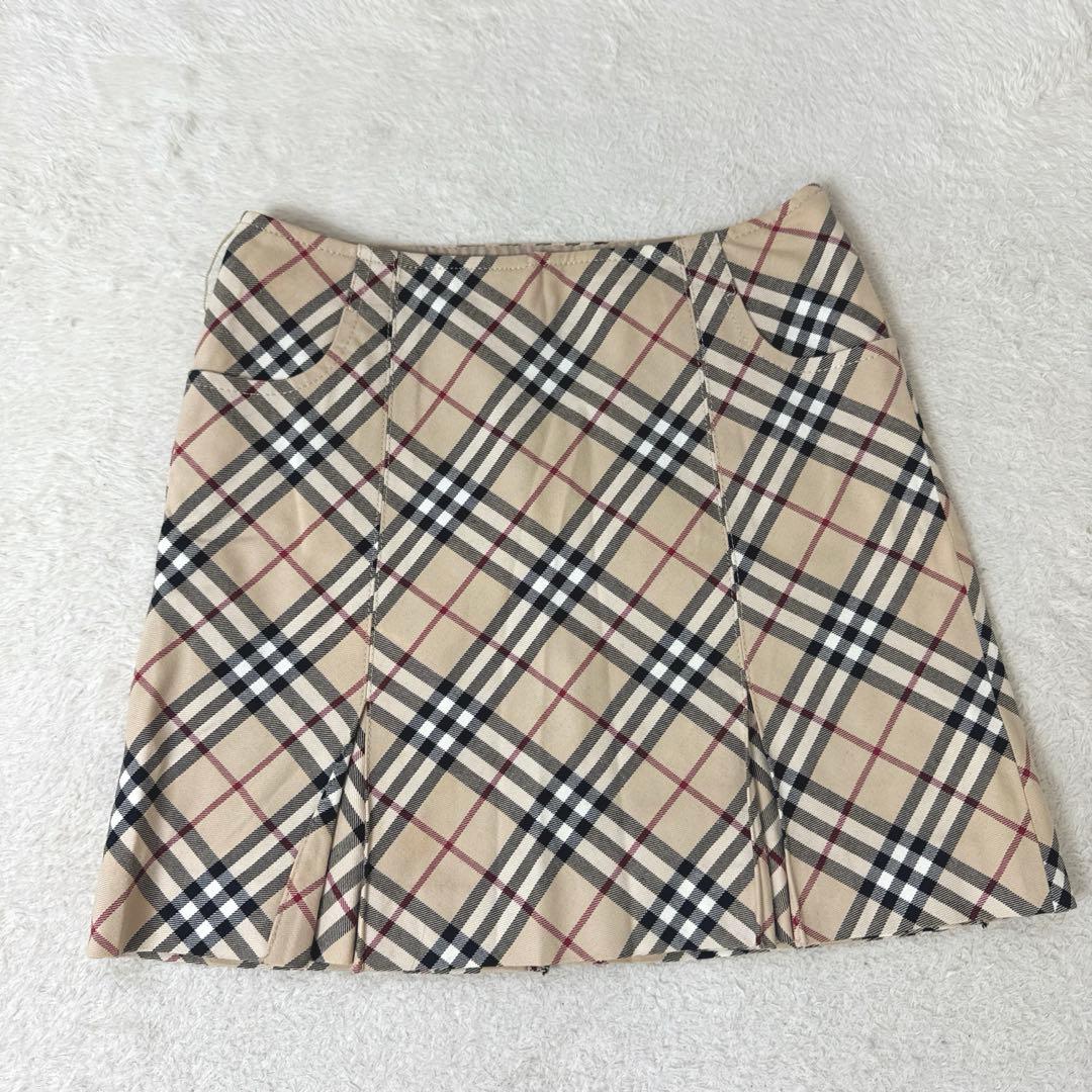 BURBERRY BLUE LABEL ノバチェック プリーツ ミニスカート