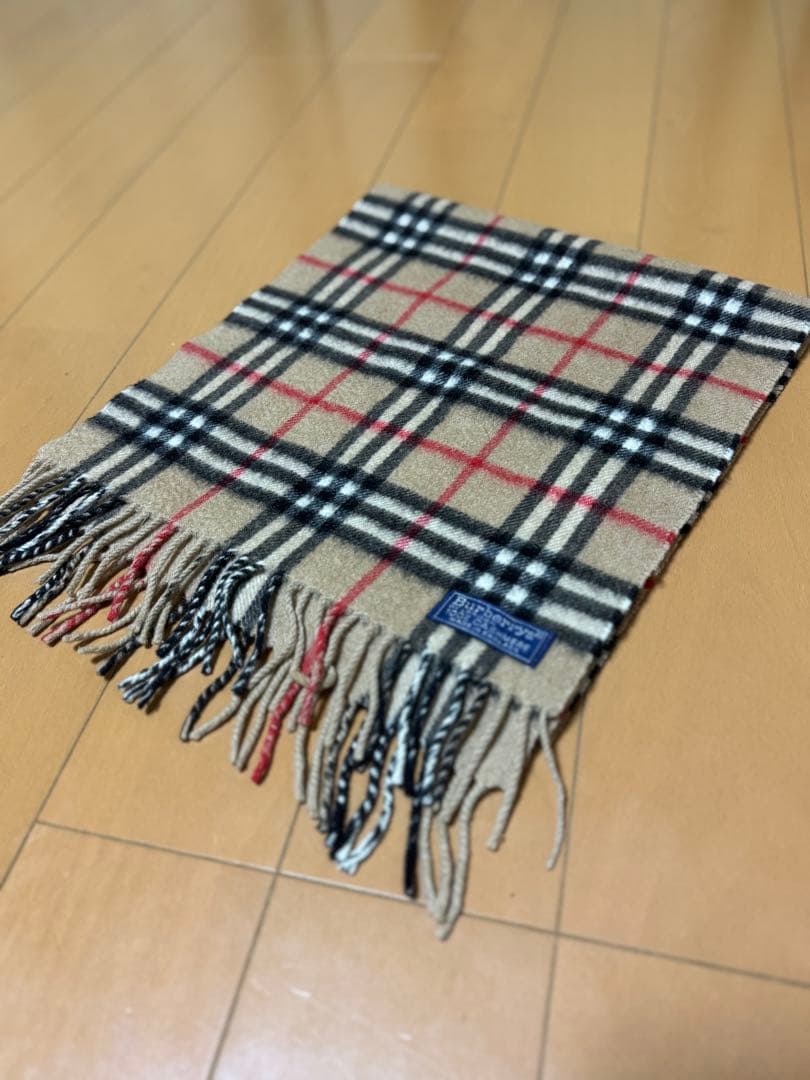 バーバリー マフラー 英国製 ノバチェック ベージュ 90年代 極美品 カシミヤ