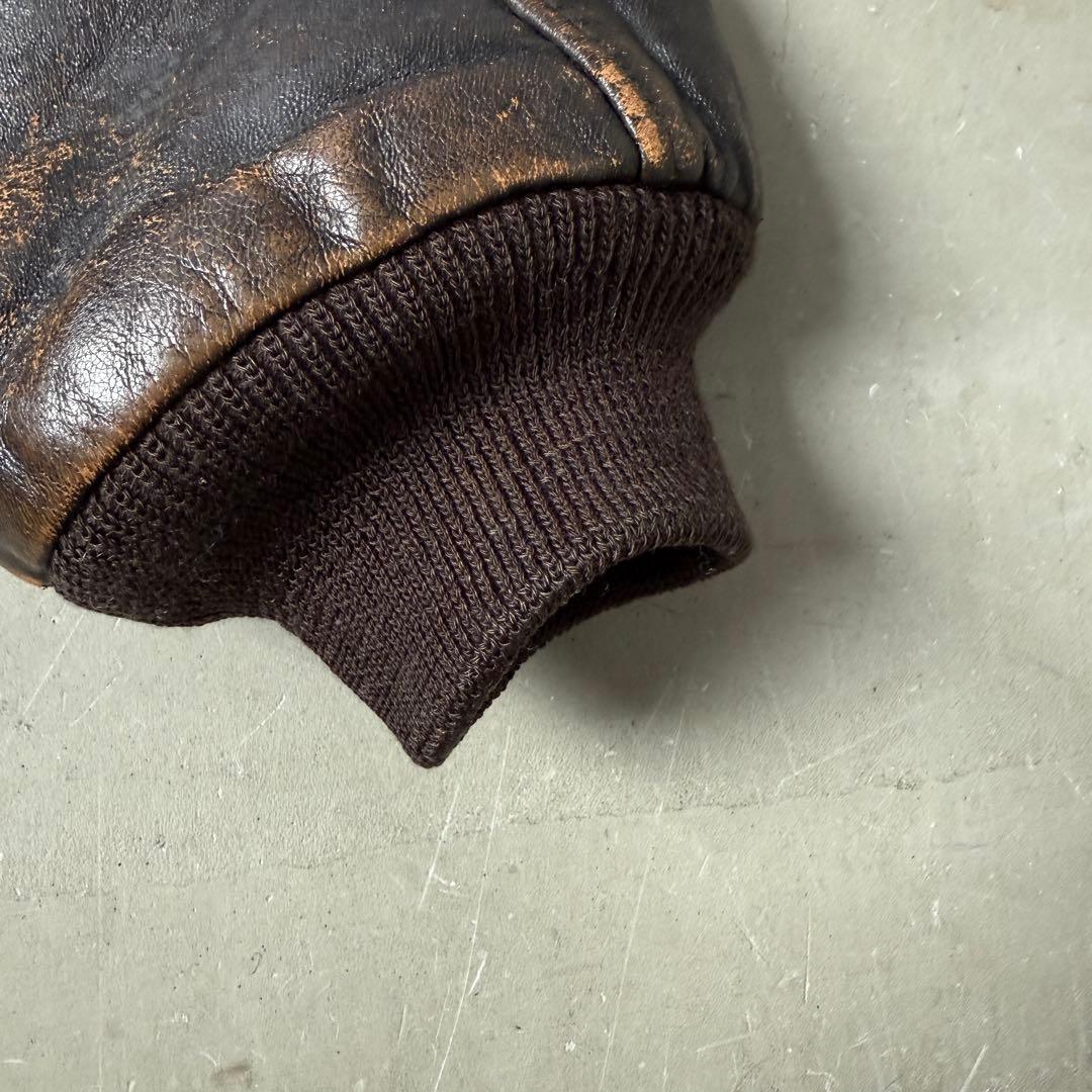 【希少】AVIREX A-2 フライトジャケット レザー ピンナップガール 茶