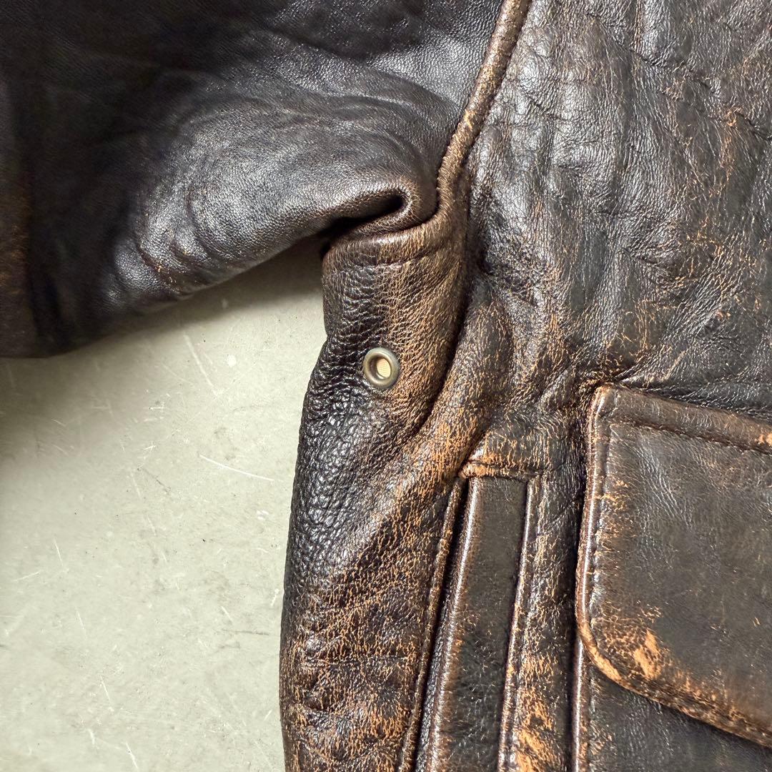 【希少】AVIREX A-2 フライトジャケット レザー ピンナップガール 茶