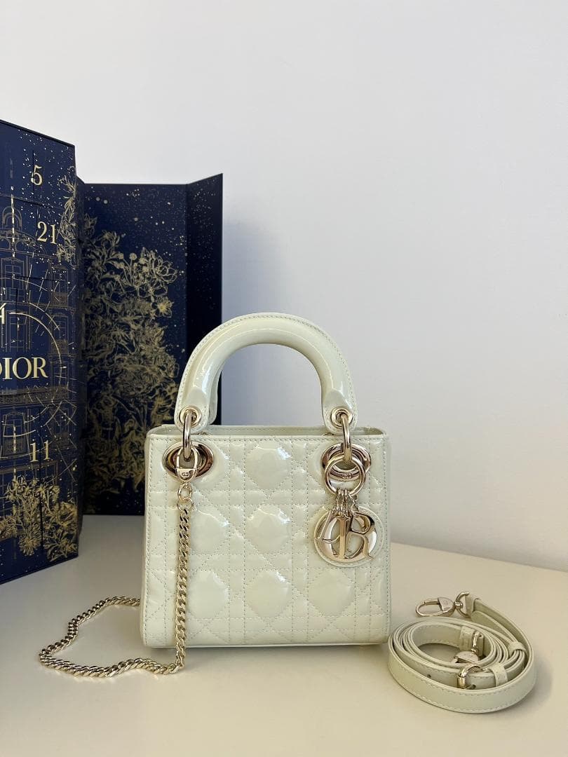 アイボリー キルティング ハンドバッグ