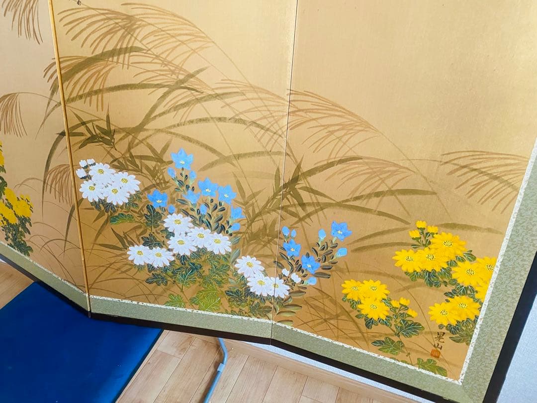 花と蝶の屏風 160cm x 90cm