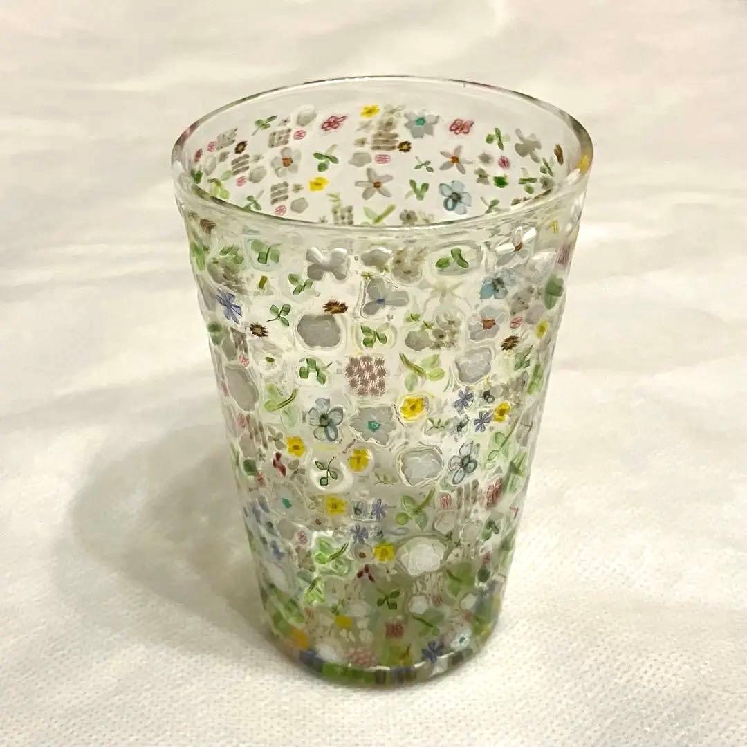 江波富士子　 江波冨士子　花の庭　ガラス　グラス　コップ