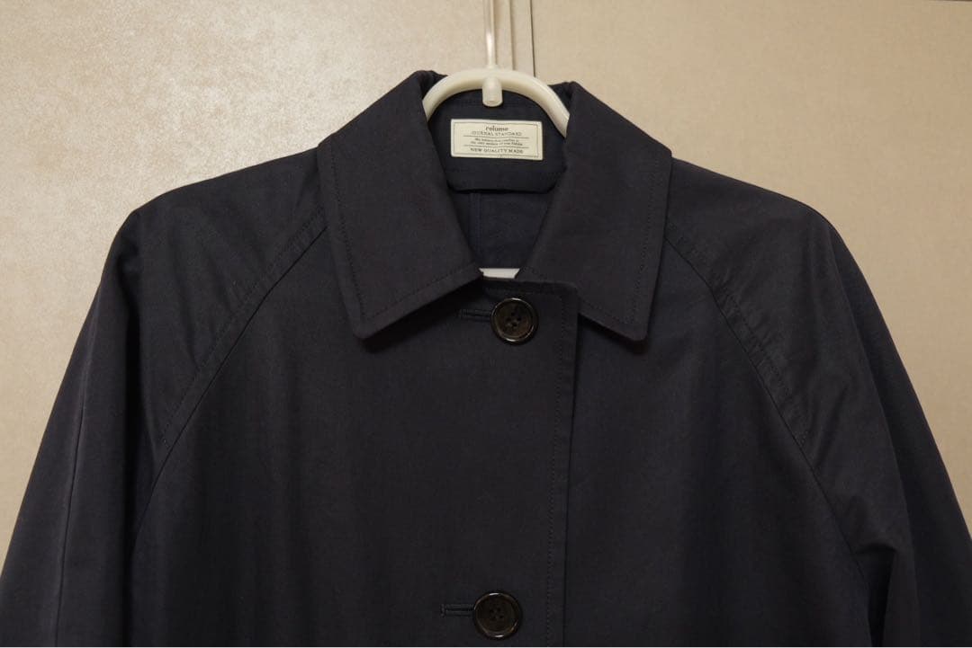 スーピマコットンステンカラーコート　ネイビー　36