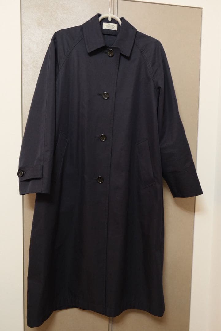 スーピマコットンステンカラーコート　ネイビー　36