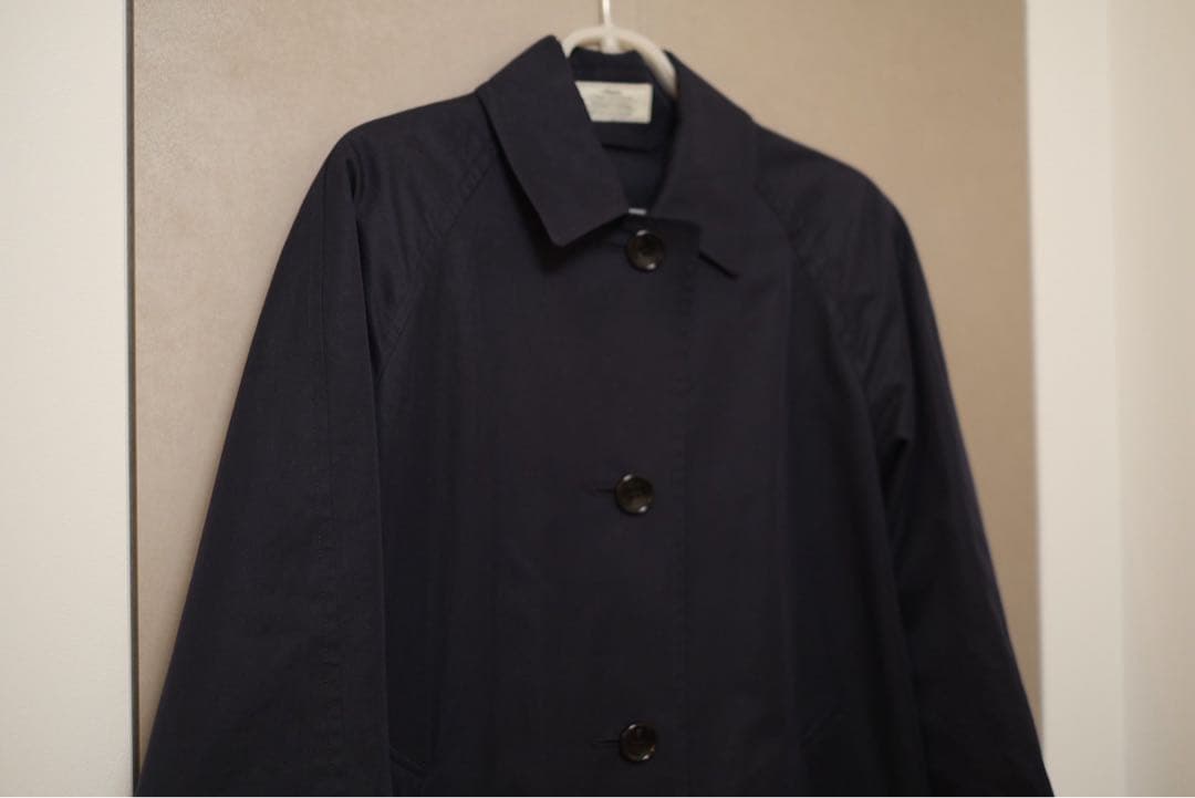 スーピマコットンステンカラーコート　ネイビー　36
