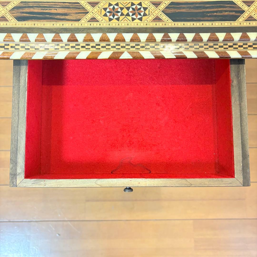 【希少レトロ・駒付属】アンティーク調 インテリア チェステーブル＆駒セット