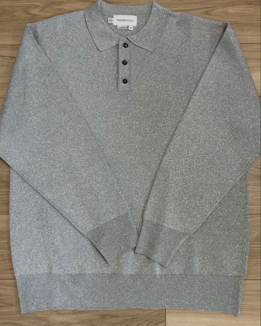 肩*】様 XANDER ZHOU シルバー ポロシャツ サイズ50 ポーガーズ