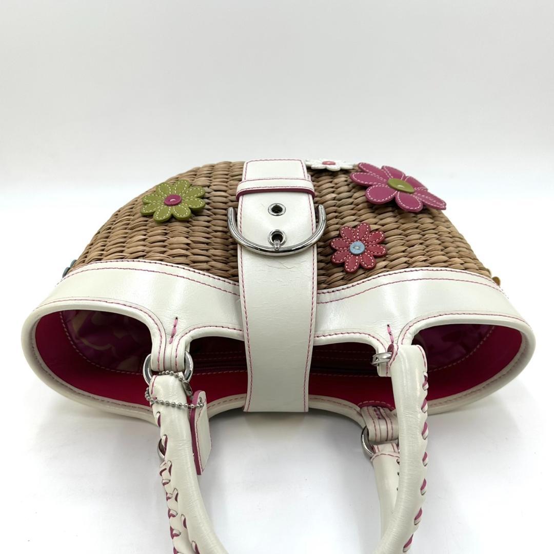 COACH コーチ ソーホー かごバッグ フラワーモチーフ 内側シグネチャー