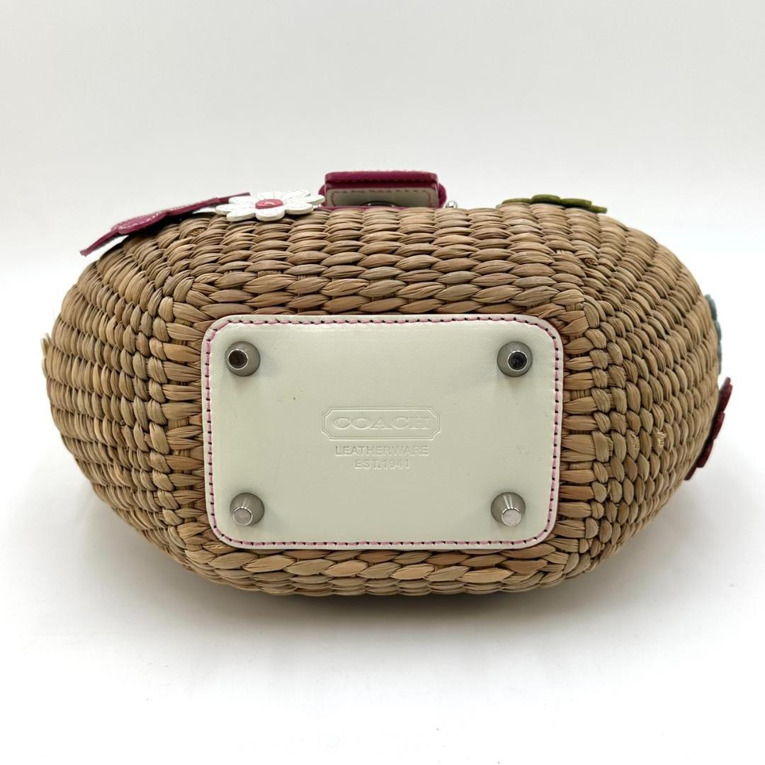 COACH コーチ ソーホー かごバッグ フラワーモチーフ 内側シグネチャー