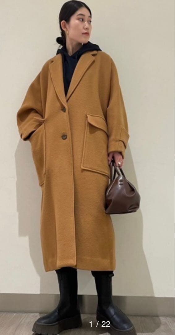 【emmi atelier】リサイクルウールロングコート