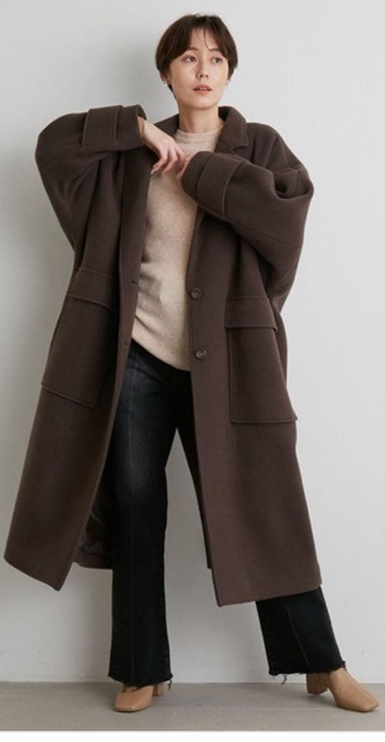 【emmi atelier】リサイクルウールロングコート