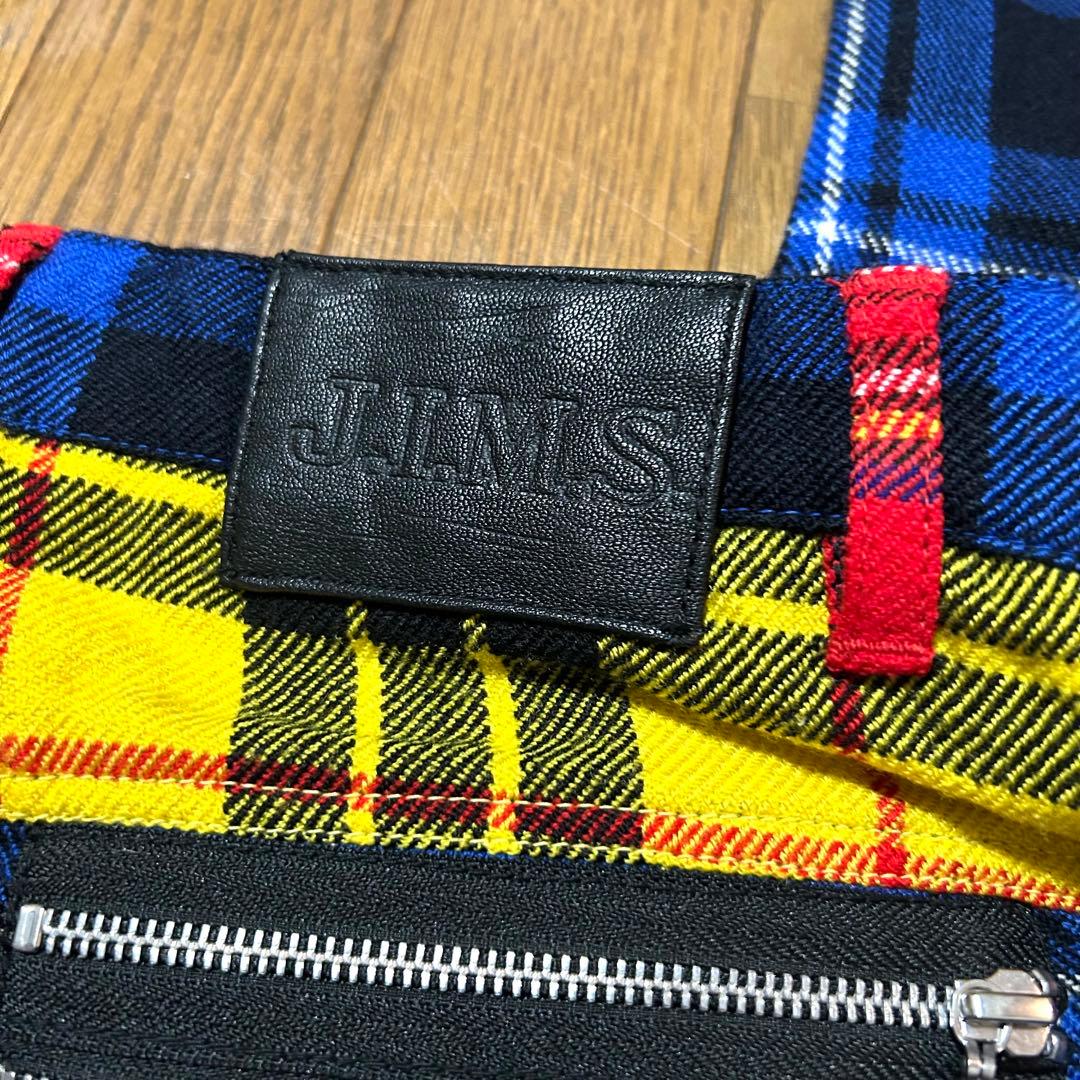 W74-股下84cm！原宿JIMS IN ジムズイン 古着ジップパンツ タータン