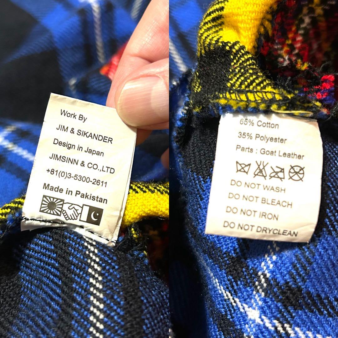 W74-股下84cm！原宿JIMS IN ジムズイン 古着ジップパンツ タータン